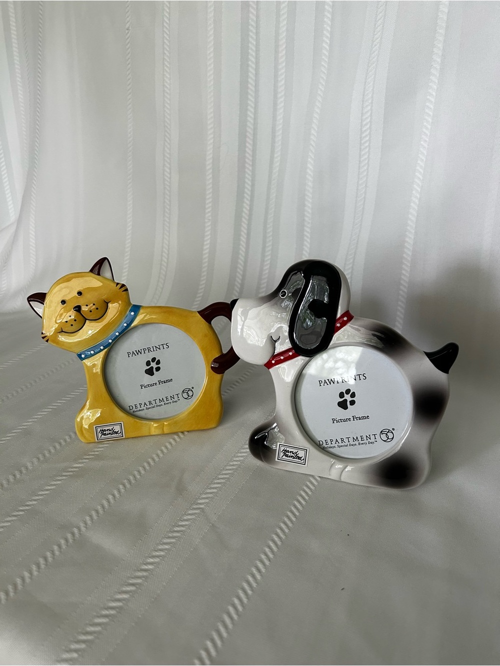 Pawprints Department 56 Picture Frame Set Yellow Caf White Black Dog Home Decor